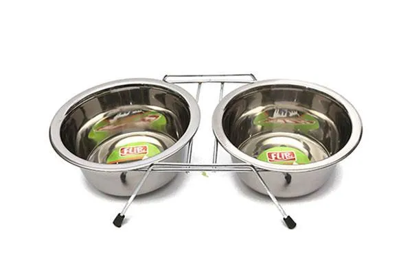 Flip Pet Tel Ayaklı İkili Çelik Mama Kabı 8 oz