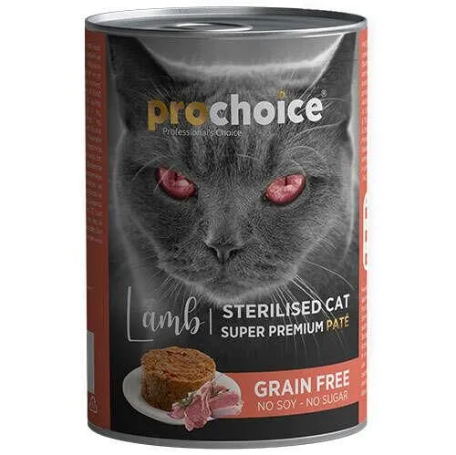 Prochoice Sterilised Lamb Kuzu Etli Tahılsız Kısırlaştırılmış Kedi Konservesi 400 Gr