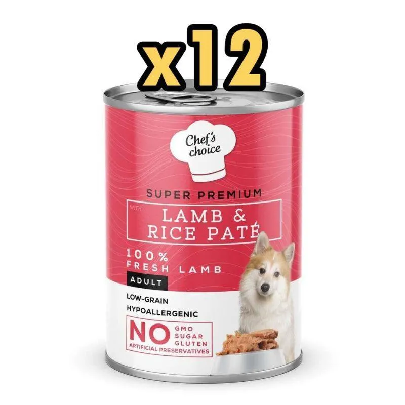Chefs Choice Kuzulu Pirinçli Ezme Yetişkin Köpek Konseve Maması 400 Gr X 12 Adet