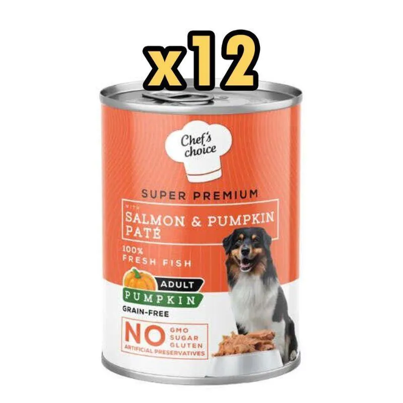New Chefs Choice Pumpkin Pate Somon Balkabak ve Sebzeli Köpek Yaş Maması 400 Gr X 12 Adet