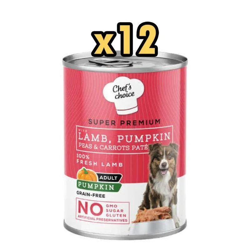 New Chefs Choice Pumpkin Pate Kuzu Balkabak ve Sebzeli Köpek Yaş Maması 400 Gr X 12 Adet