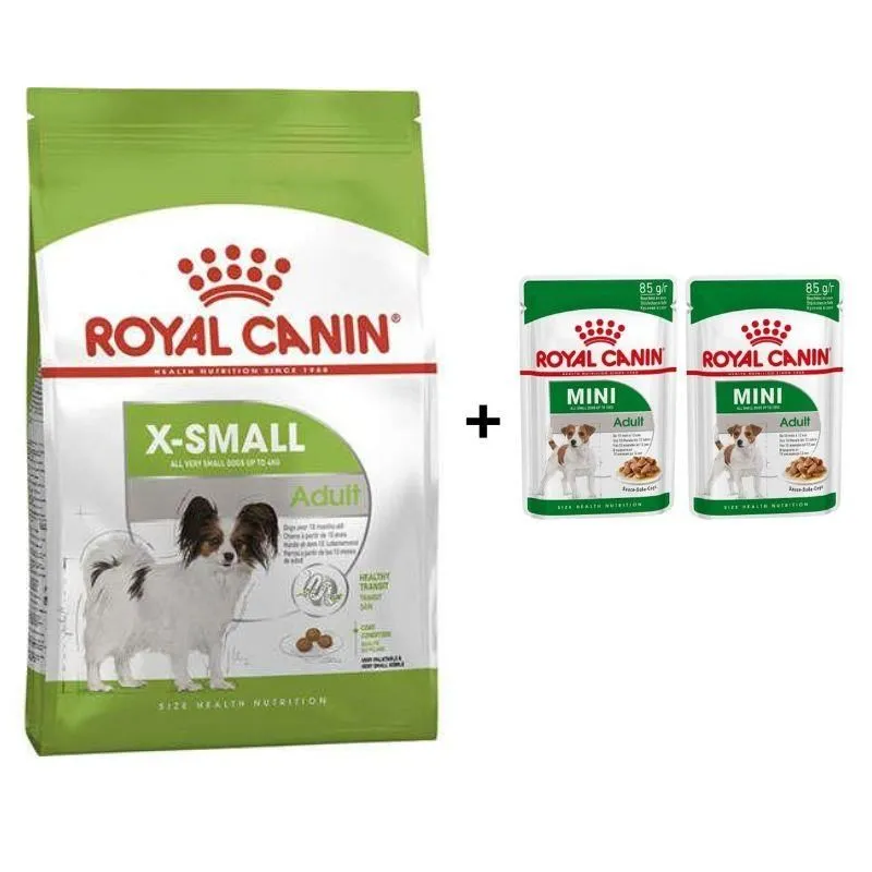 Royal Canin Adult X Small Köpek Maması 1,5 kg + 2 Adet Yaş Mama Hediye