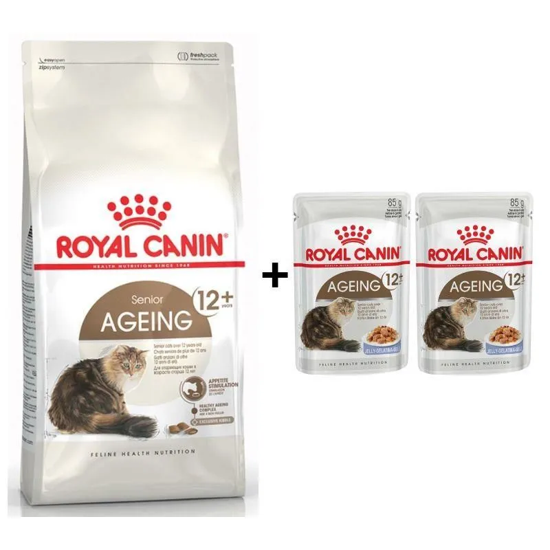 Royal Canin Ageing 12+ Yaşlı Kuru Kedi Maması 2 kg + 2 Adet Yaş Mama Hediye