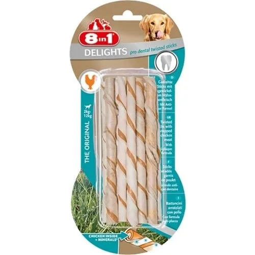 8in1 Delights ProDental Köpekler İçin Twisted Sticks 10'Lu