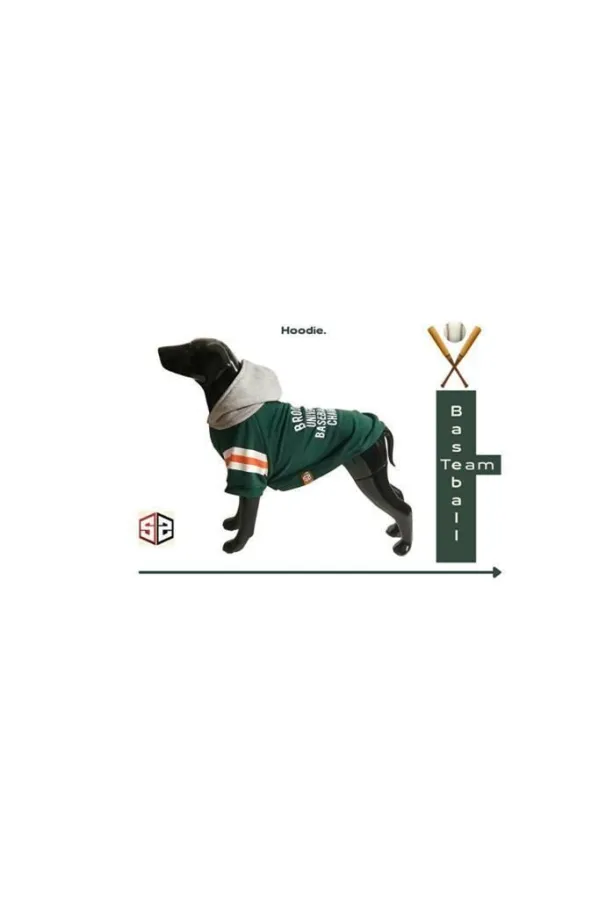Baseball Hoodie Yeşil Köpek Kıyafeti