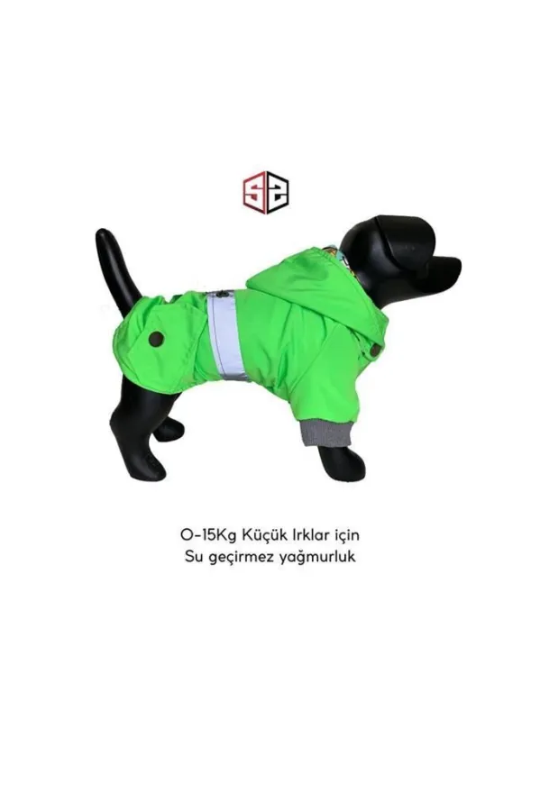 Su Geçirmez Yeşil Yağmurluk Köpek Kıyafeti