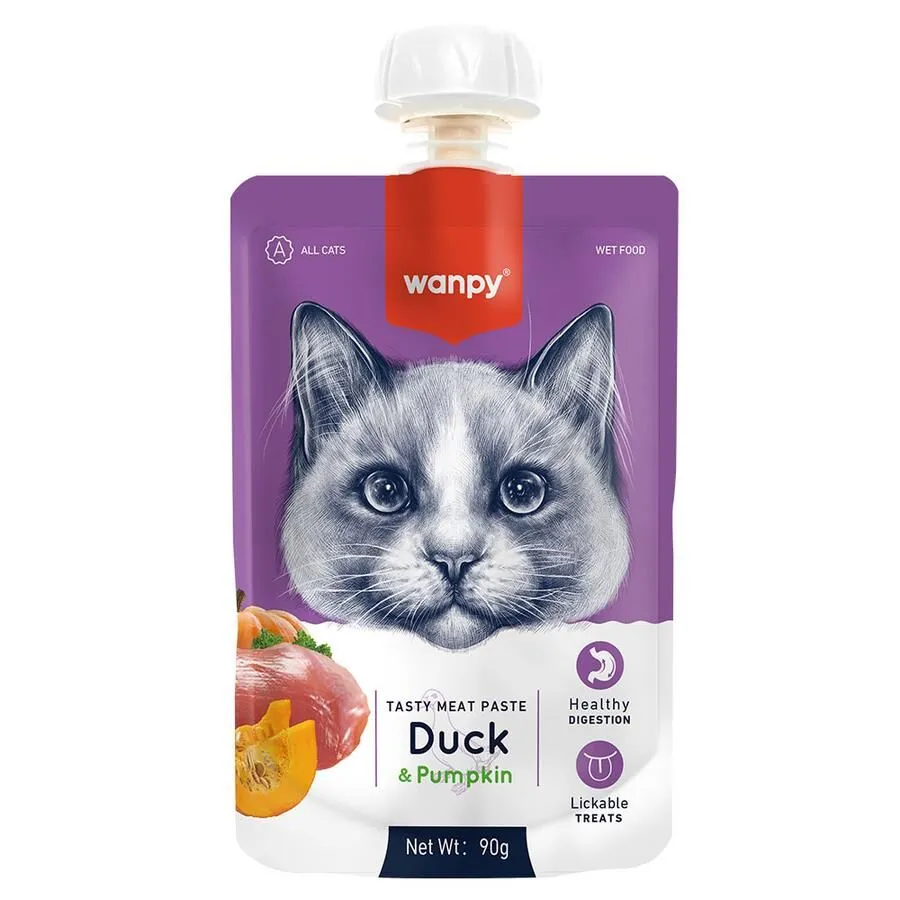 Wanpy Taze Ördekli&Bal Kabaklı  Kedi Et Ezmesi 90 gr