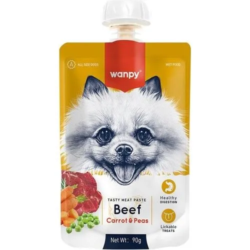 Wanpy Taze Sığır Etli&Havuçlu  Köpek Et Ezmesi 90 gr