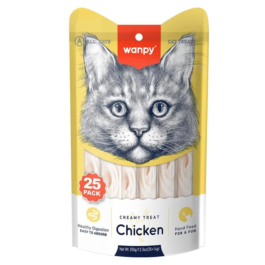 Wanpy Tavuklu Sıvı Kedi Ödülü 25x14 Gr