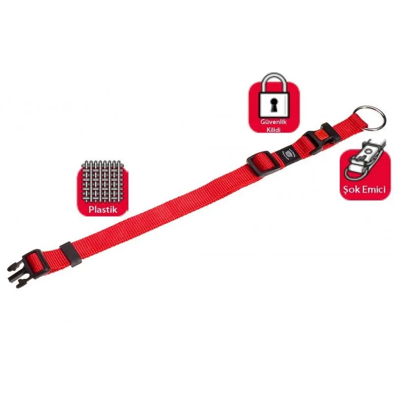 Karlie Kilitli Köpek Boyun Tasması 20-35cm Kırmızı Xsmall