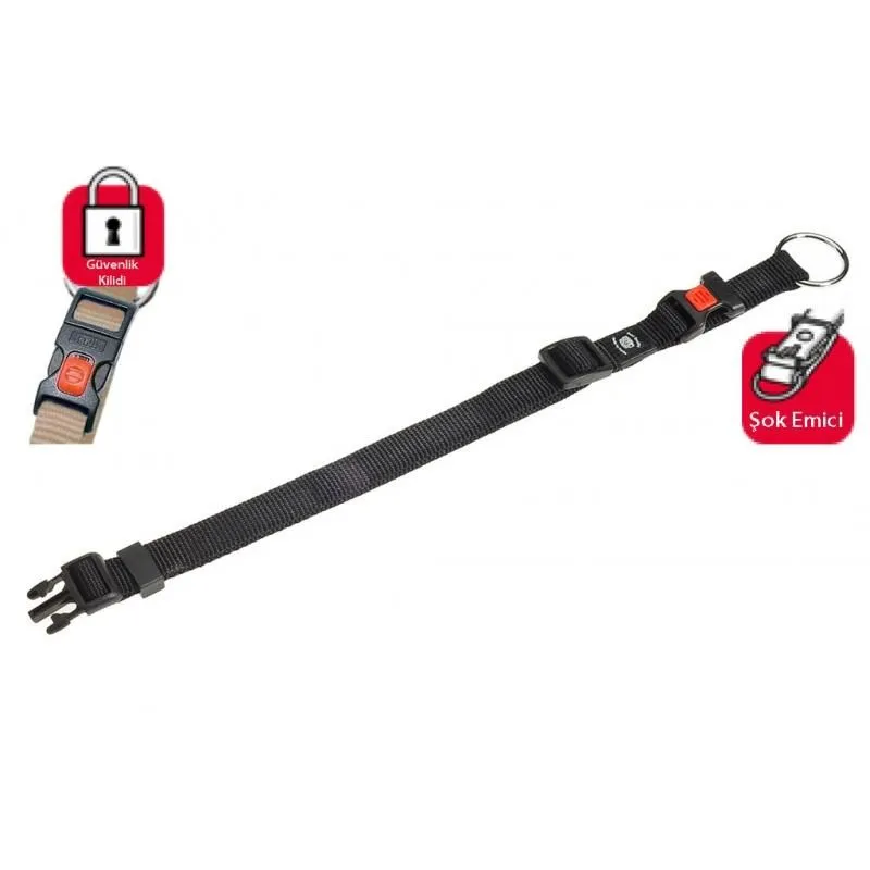 Karlie Kilitli Köpek Boyun Tasması 35-40 cm Siyah Small