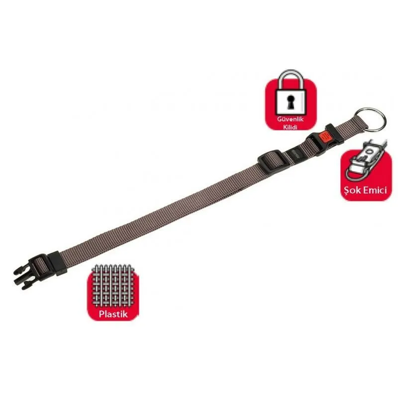 Karlie Kilitli Köpek Boyun Tasması 40-55cm/15mm Gri Medium