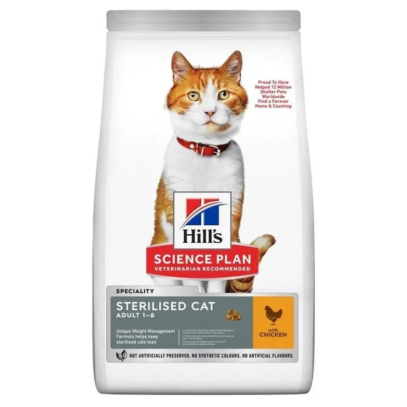Hills Science Plan Kısırlaştırılmış Yetişkin Tavuklu Kedi Maması 15 kg