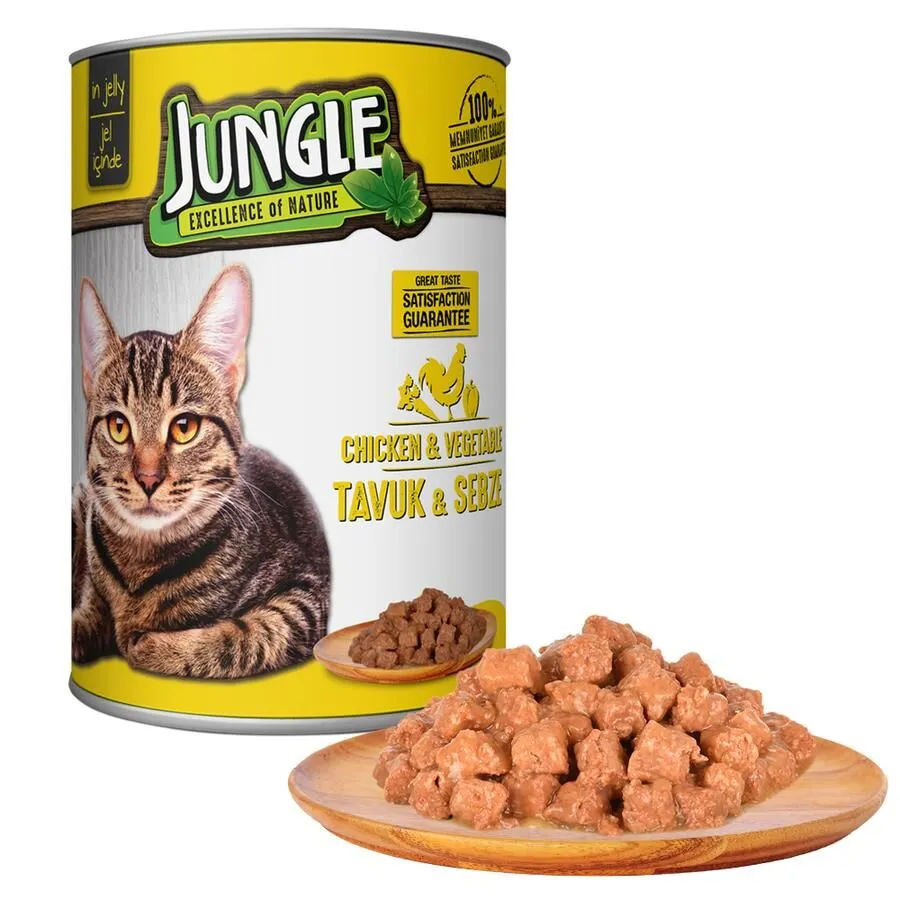 Jungle Tavuklu Sebzeli Kedi Konservesi 415 Gr