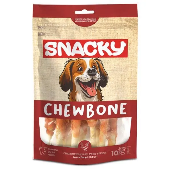 Snacky Tavuk Sargılı Çubuk Köpek Ödül 10'lu 100 Gr