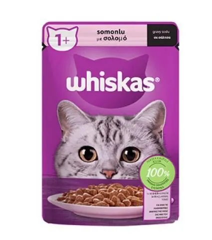 Whiskas Pouch Sos İçinde Somonlu Yetişkin Kedi Konservesi 85gr