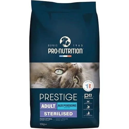 Pro Nutrition Prestige Yetişkin Kısırlaştırılmış Somonlu ve Morina Balıklı Kedi Maması 10 Kg
