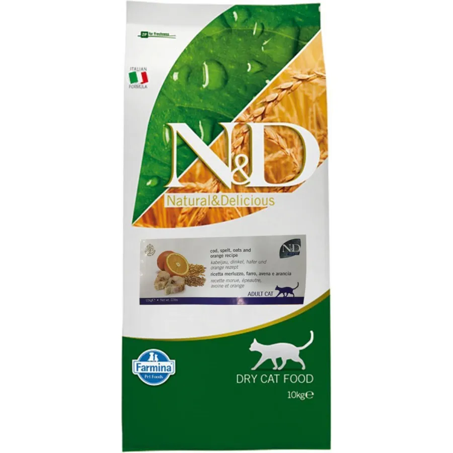 ND Ocean Az Tahıllı Balıklı Portakallı Yetişkin Kedi Maması 10 Kg