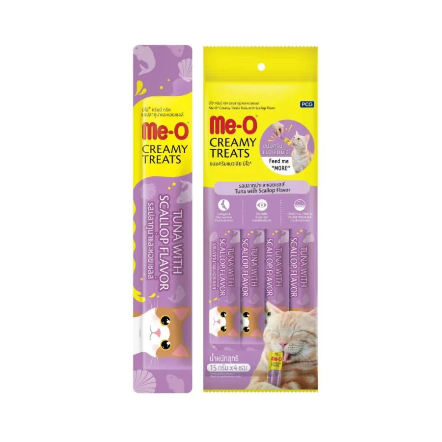 Me-O Creamy Treats Kitten Ton Balığı ve Keçi Sütlü Yavru Kedi Ödülü 4x15gr