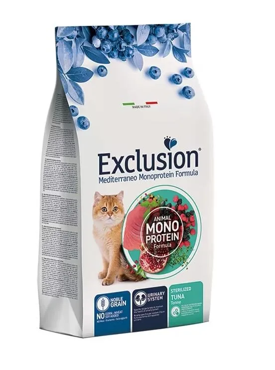 Exclusion Monoprotein Ton Balıklı ve Narlı Düşük Tahıllı Kısırlaştırılmış Kedi Maması 1,5kg