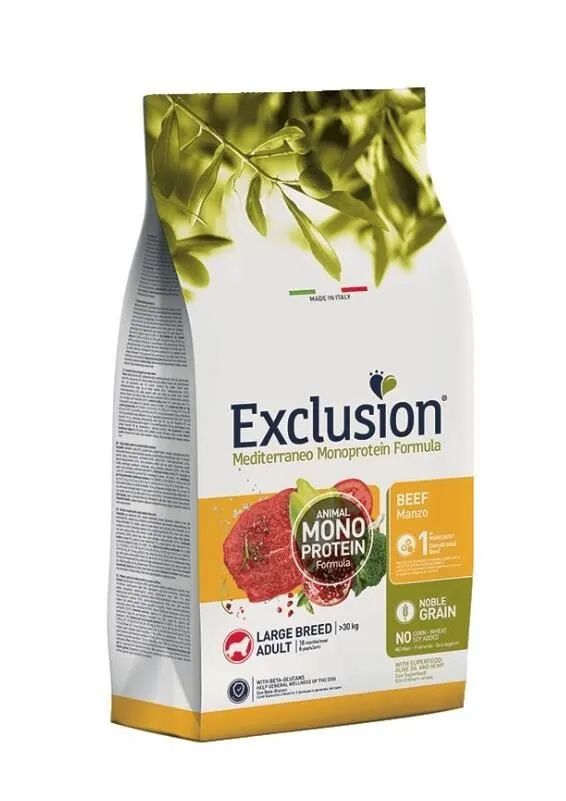 Exclusion Monoprotein Sığır Etli ve Narlı Düşük Tahıllı Büyük Irk Yetişkin Köpek Maması 12 Kg