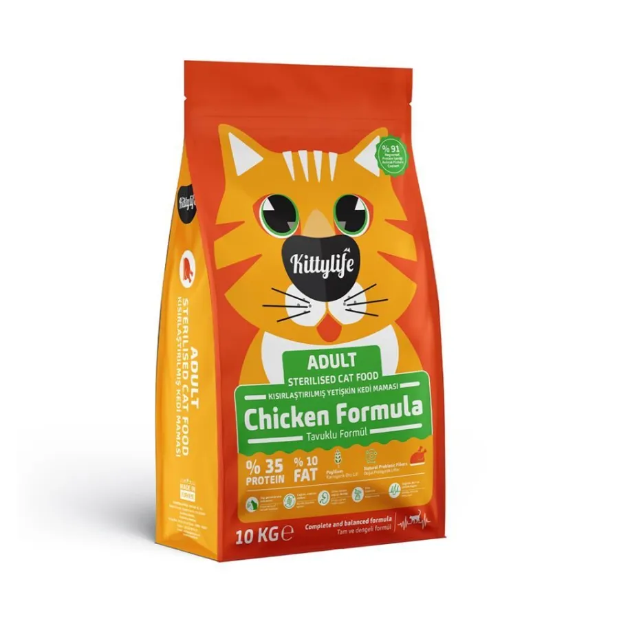 Kittylife Tavuklu Kısırlaştırılmış Kedi Maması 10 Kg