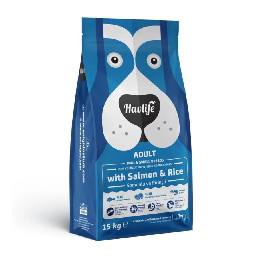 Havlife Küçük Irk Somonlu Yetişkin Köpek Maması 15 Kg