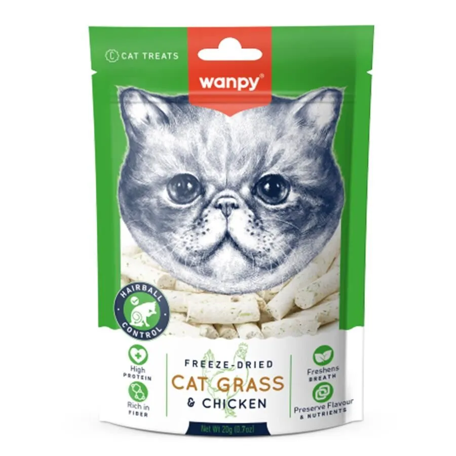 Wanpy Dondurulmuş Kedi Çimi ve Tavuklu Ödül 20 Gr