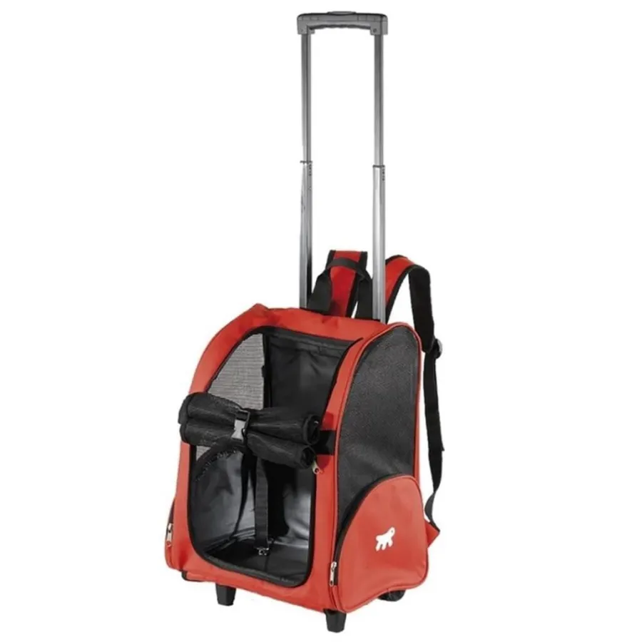 Ferplast Trolley Tekerlekli Sırt Taşıma Çantası Kırmızı