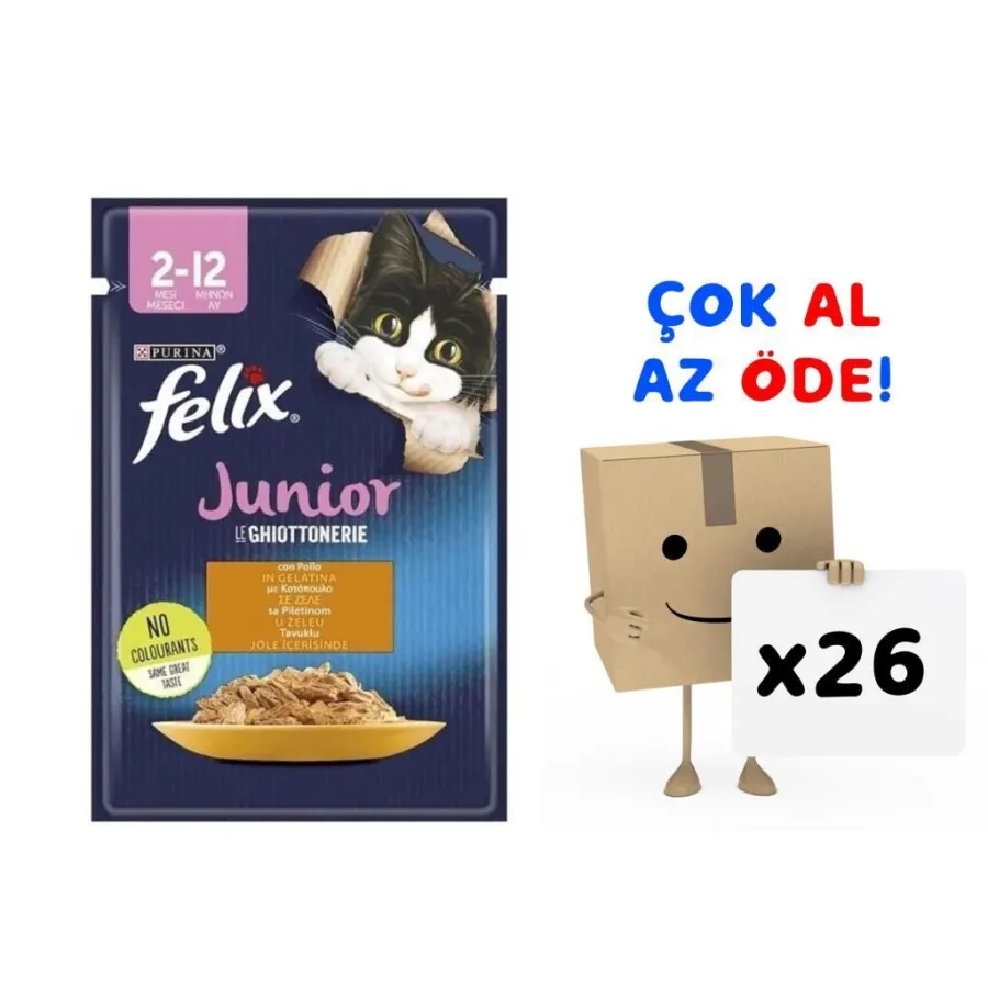 Felix Tavuklu Yavru Kedi Konservesi 85gr 26'lı Paket