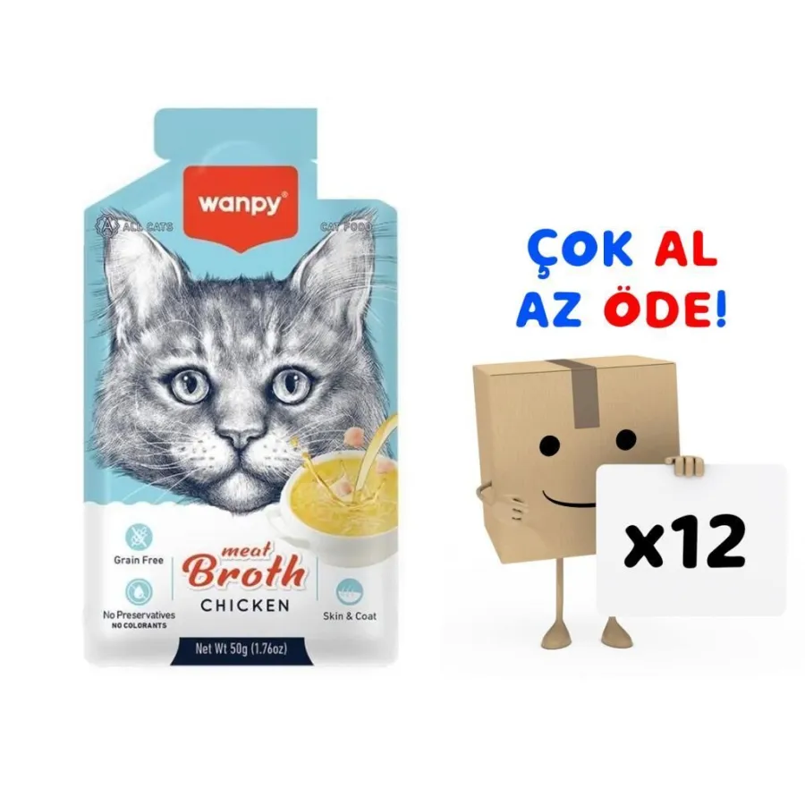 Wanpy Tavuk Etli Kedi Çorbası 50 Gr 12'li Paket