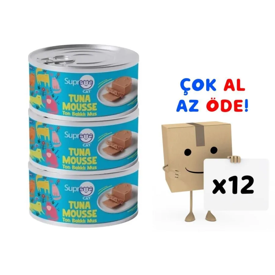 Supreme Cat Ton Balıklı Yaş Kedi Maması 85 Gr 12'li Paket