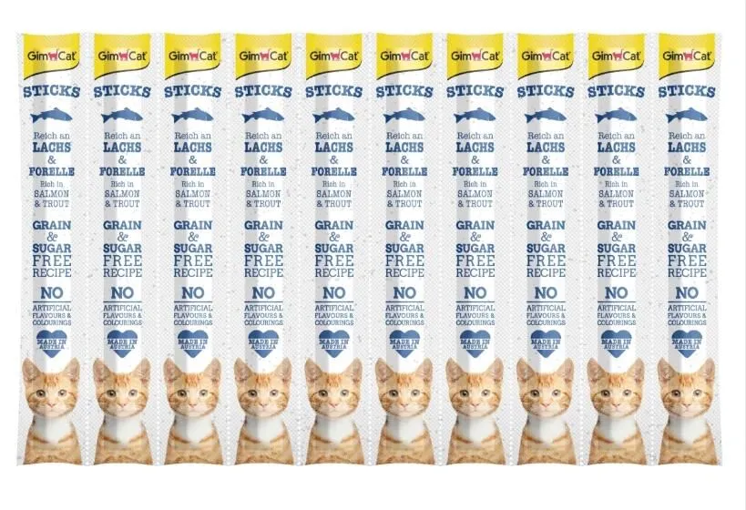 GimCat Sticks Somon & Alabalıklı Ödül Çubukları 50 gr 10'lu