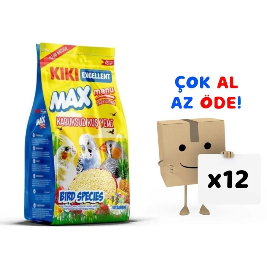 Kiki Excellent Kuş Max Menu Kabuksuz Muhabbet Yemi 400 Gr 12'li Paket
