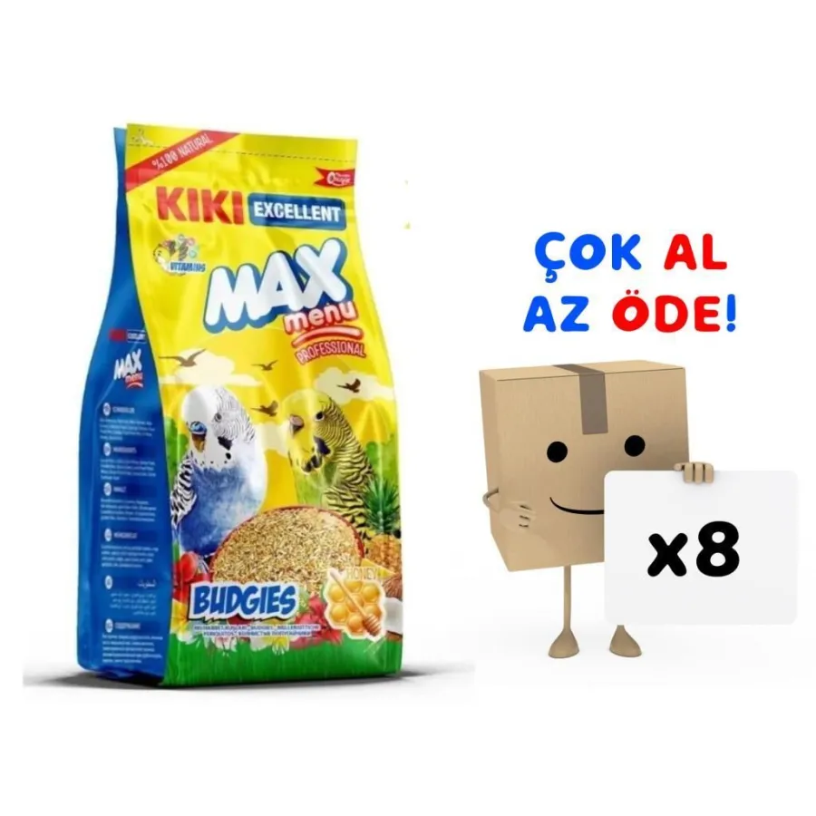 Kiki Excellent Kuş Max Menu Ballı Muhabbet Yemi 1000 Gr 8'li Paket