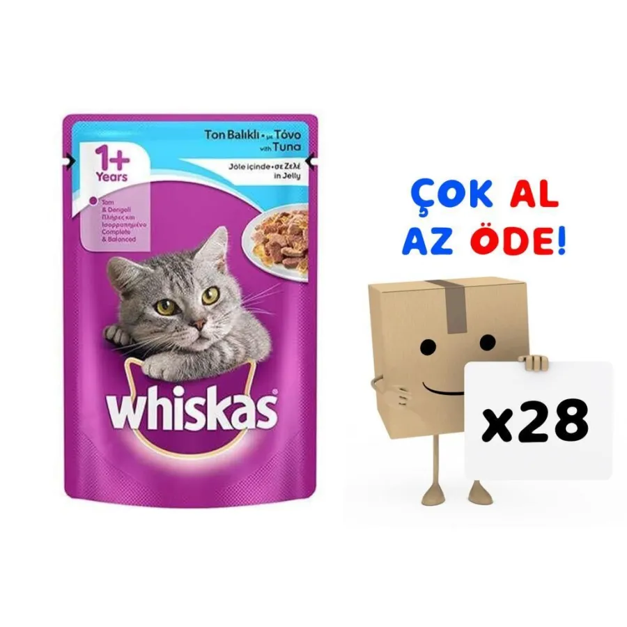 Whiskas Pouch Jöleli Ton Balıklı Kedi Maması 85 Gr 28'li Paket