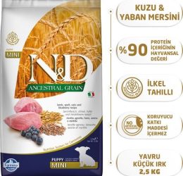 Nd Az Tahıllı Kuzulu Yavru Mini Köpek Maması 2,5 Kg