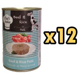 ChefsChoice Biftekli Pirinçli Ezme Köpek Konservesi 400 Gr 12 Adet