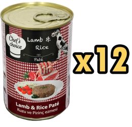ChefsChoice Kuzulu Pirinçli Ezme Köpek Konserve Maması 400 Gr 12 Adet