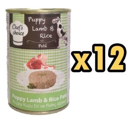 Chefs Choice Kuzulu Pirinçli Ezme Yavru Köpek Konservesi 400Gr 12 Adet