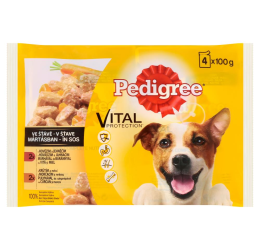 Pedigree Multipack Biftek-Kuzu Hindi-Havuç 4×100 Gr