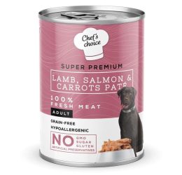 Chefs Choice Kuzu Somon Havuçlu Tahılsız Köpek Yaş Maması 400 Gr