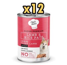 Chefs Choice Kuzulu Pirinçli Ezme Yetişkin Köpek Konseve Maması 400 Gr X 12 Adet