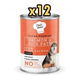 Chefs Choice Somonlu Tahılsız Köpek Yaş Maması 400 Gr X 12 Adet