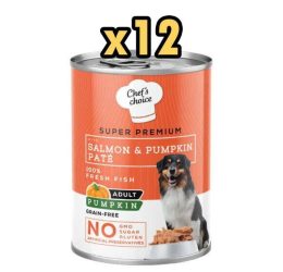 New Chefs Choice Pumpkin Pate Somon Balkabak ve Sebzeli Köpek Yaş Maması 400 Gr X 12 Adet
