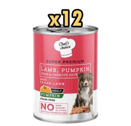 New Chefs Choice Pumpkin Pate Kuzu Balkabak ve Sebzeli Köpek Yaş Maması 400 Gr X 12 Adet