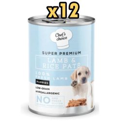 Chefs Choice Kuzu Etli  Tahılsız Yavru Köpek Yaş Maması 400 Gr X 12 Adet