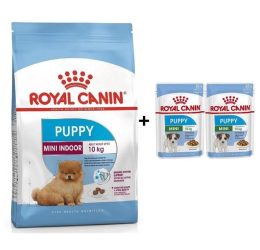 Royal Canin Mini İndoor Puppy Köpek Maması 1,5 kg + 2 Adet Yaş Mama Hediye