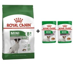 Royal Canin Mini Adult +8 Yaş Yaşlı Köpek Maması 2 kg + 2 Adet Yaş Mama Hediye