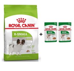 Royal Canin X-Small Küçük Irk Köpek Maması 3 Kg + 2 Adet Yaş Mama Hediye